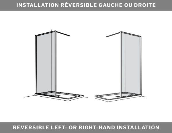 Fluted glass fixed shower screen Vespero Collection