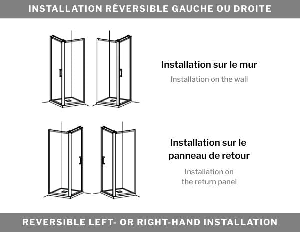 Cube 2-sided shower door Elera Collection