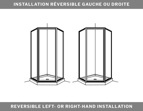 Portes de douche néo-angle 70" Collection Montreal