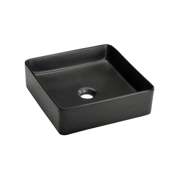 Vasque de porcelaine carrée noir mat 14’’X14’’ Collection Fiona