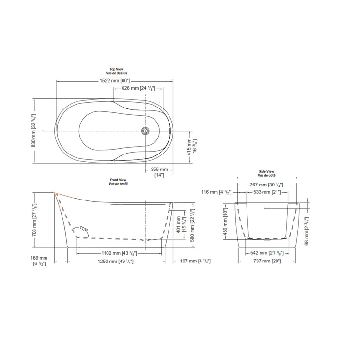 Freestanding bath Synfonia