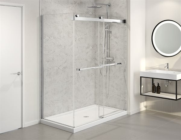 75" 2-sided sliding shower door, Chrome, Gemini Collection PROMO
