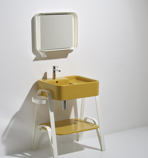 Vanity with white frame and basin – Hop Collection