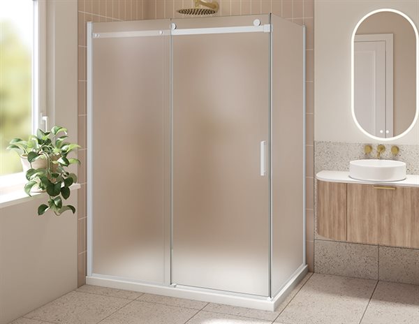 79" 2-Sided Mist GlassShower Door Horizon Collection