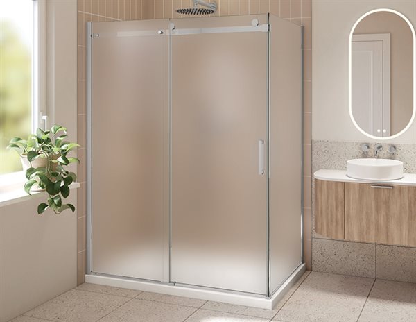 79" 2-Sided Mist GlassShower Door Horizon Collection
