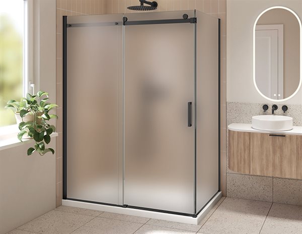 79" 2-Sided Mist GlassShower Door Horizon Collection