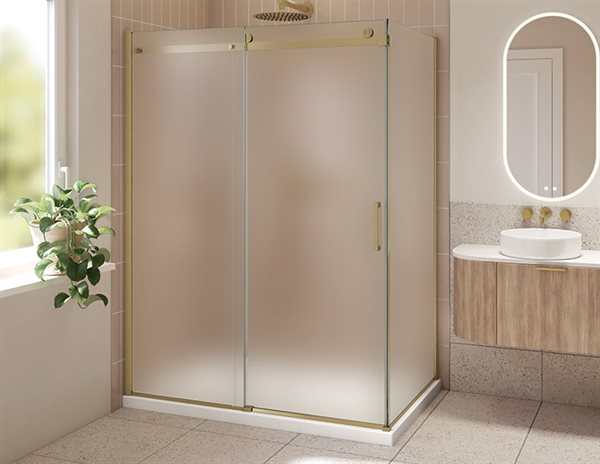 79" 2-Sided Mist GlassShower Door Horizon Collection