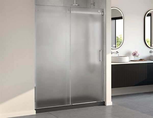 79" Mist Glass Alcove Shower Door Horizon Collection