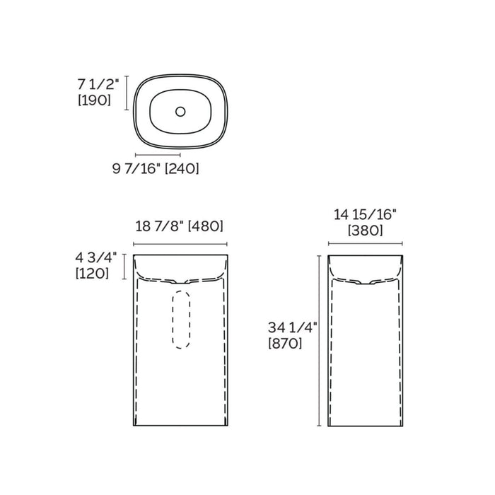 Lavabo autoportant rectangulaire Collection Ïo