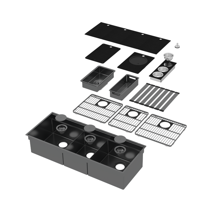 Triple Workstation Sink Set