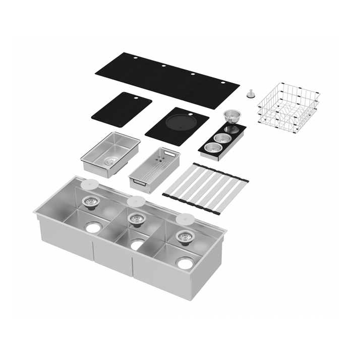 Triple Workstation Sink Set