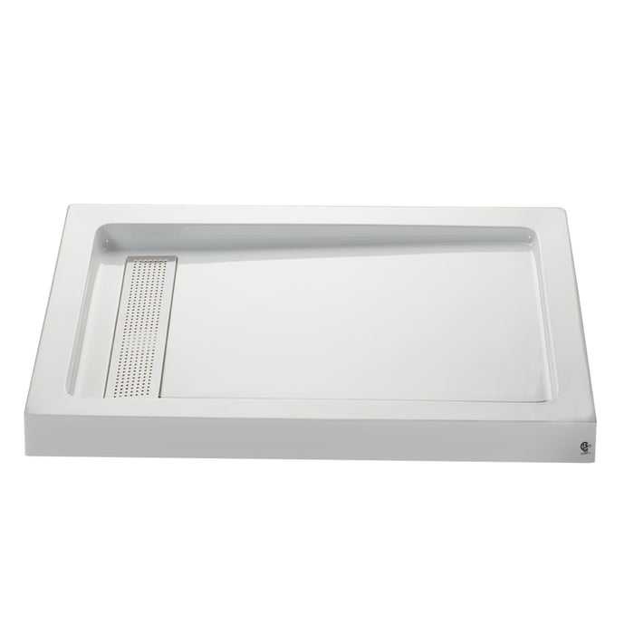 Duo set of alcove shower door with acrylic base Kara Platinum Collection PROMO 48" X 32" X 75H"