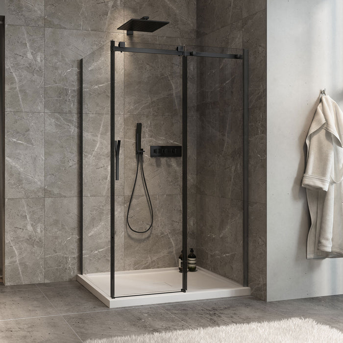 2-sided shower door Minia Collection clear glass (closes against the return panel)