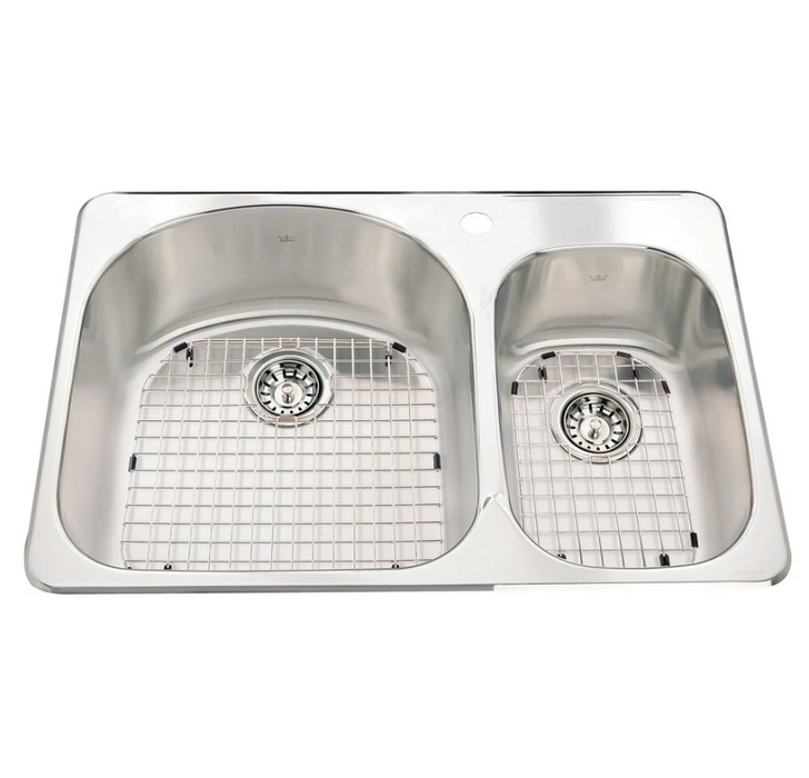 Évier de cuisine double sur plan