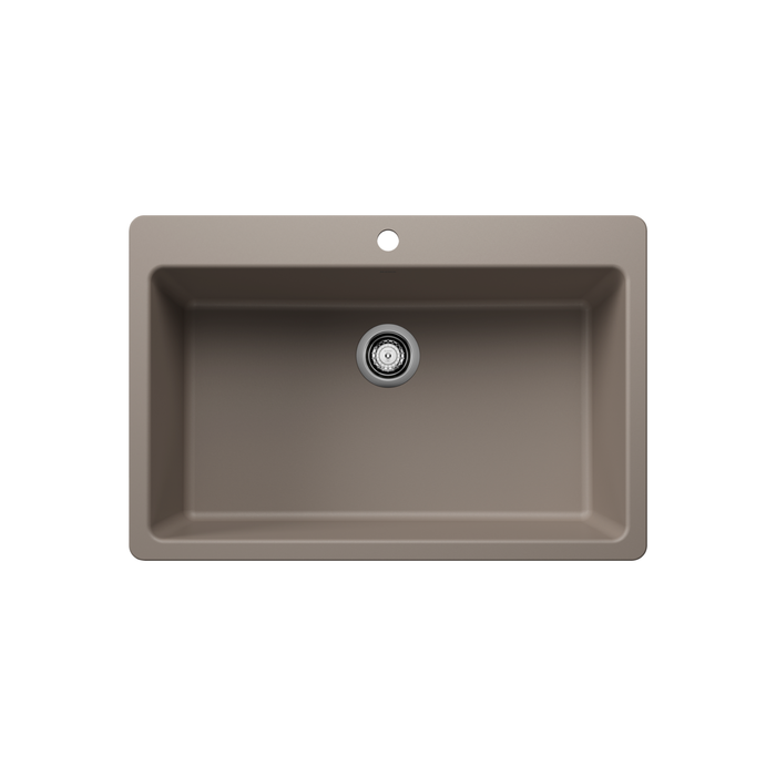 Blanco LIVEN 33 Super Single SILGRANIT Undermount or Drop-in Kitchen Sink