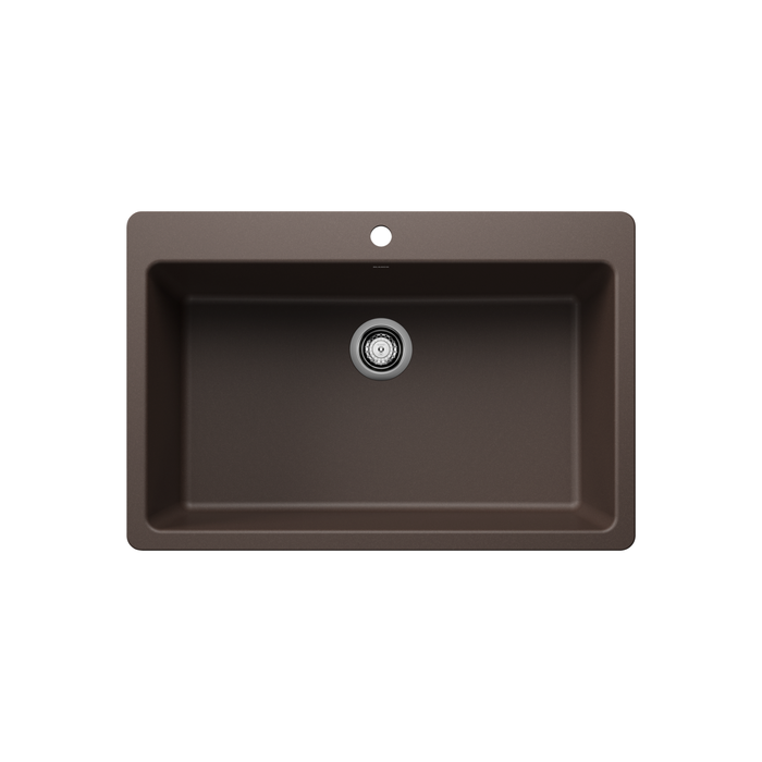 Blanco LIVEN 33 Super Single SILGRANIT Undermount or Drop-in Kitchen Sink
