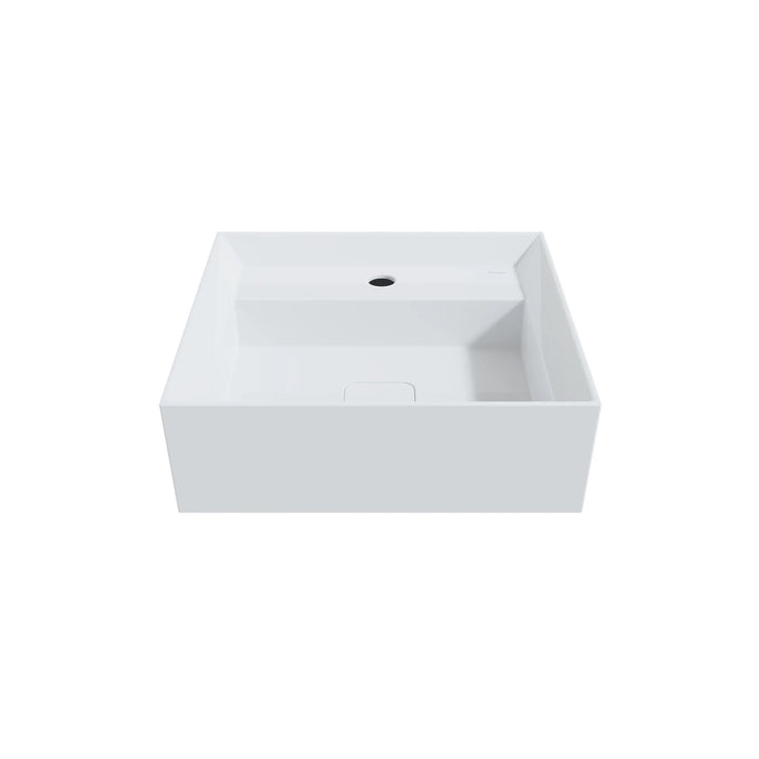Square Single-Hole White Vessel Sink Bold Collection