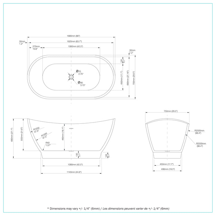 Martis Freestanding Bathtub 66"X30"