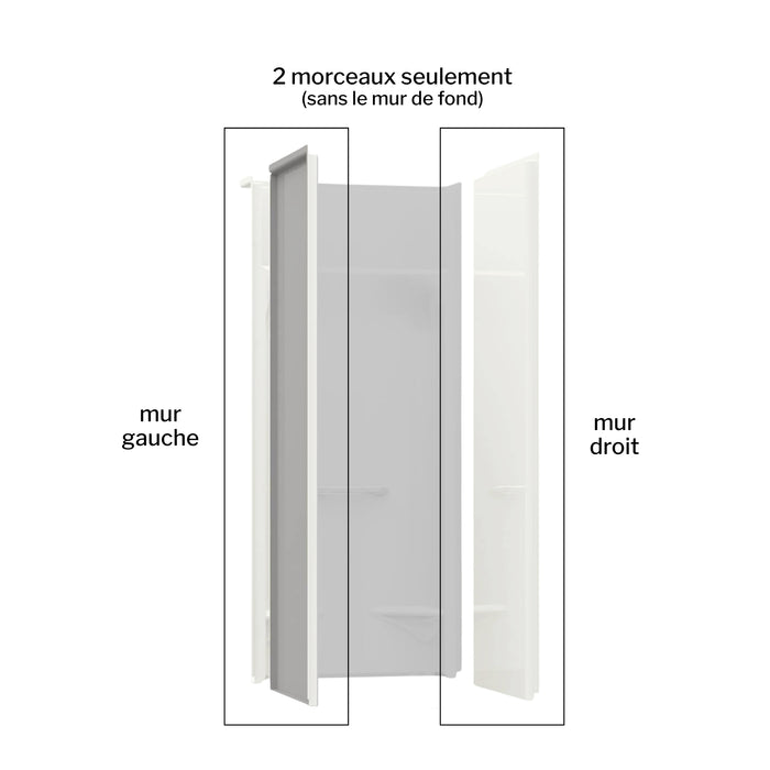 KDS 3232 AFR 2-Piece Alcove Shower Wall Set