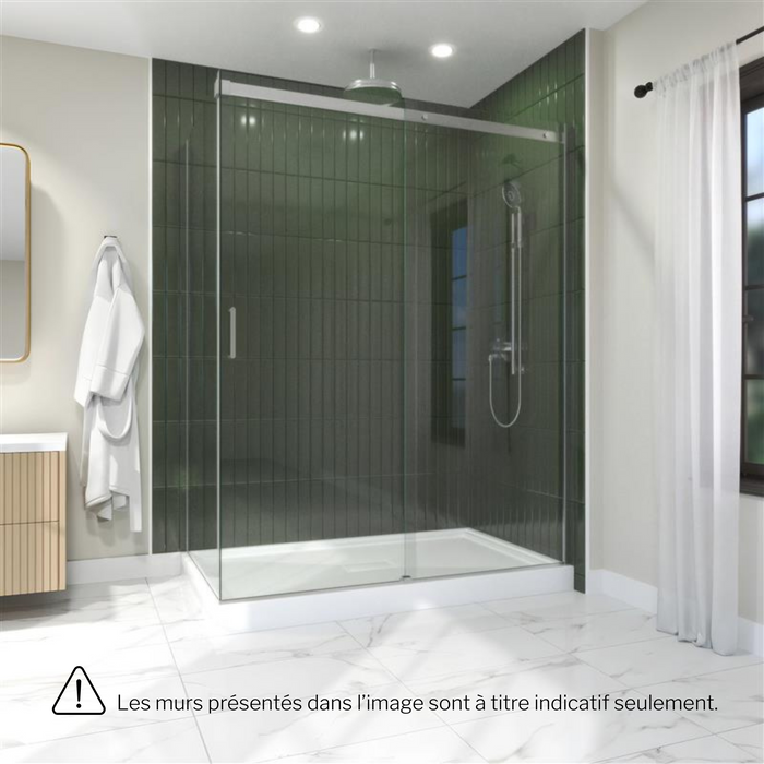 Trio Base, walls and 2-sided shower door 60" X 32" Mance Collection