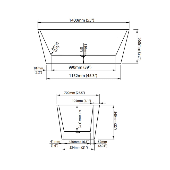 Freestanding bath Antony Collection