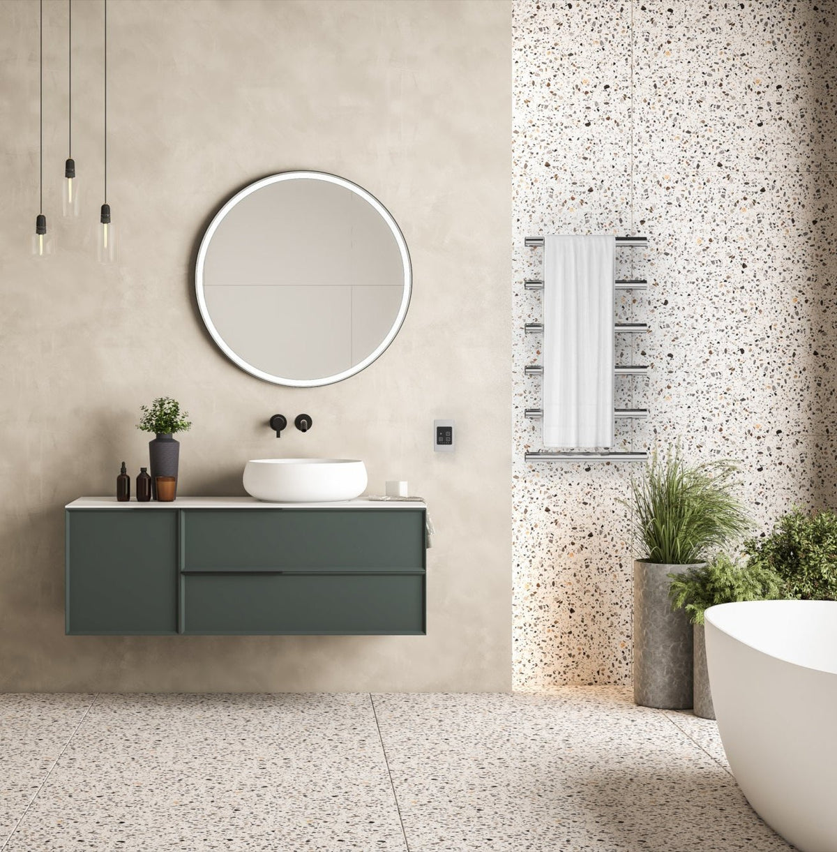 Heated towel rail round bar Model i20RO MODELLO i Collection ...