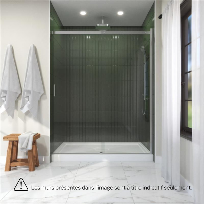 Trio Base, walls and 60" alcove shower door Mance Collection