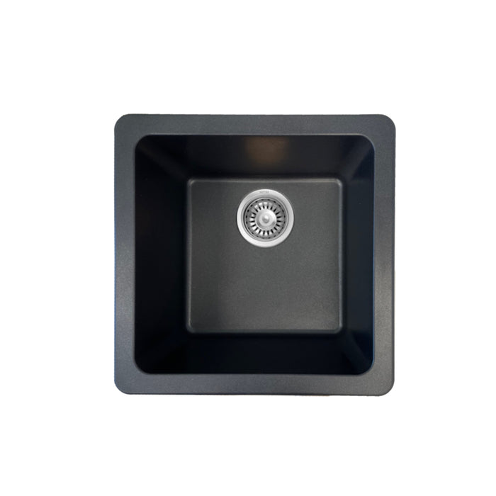 Graphite Quartz Single Sink MONTE BIANCO Collection