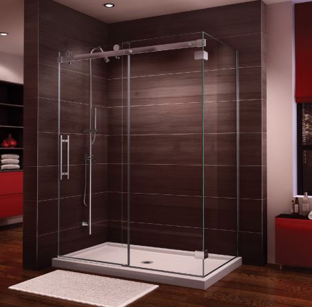 Duo set of 2-sided shower door with acrylic base Novara Collection PROMO 60" X 32" X 75H" (Closing against the wall)