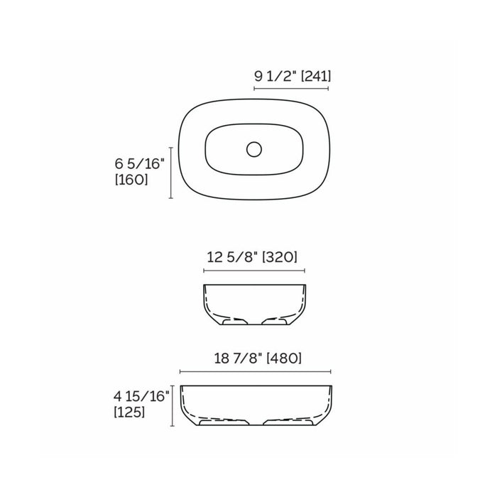 Lavabo Rectangulaire arrondi Collection Onda