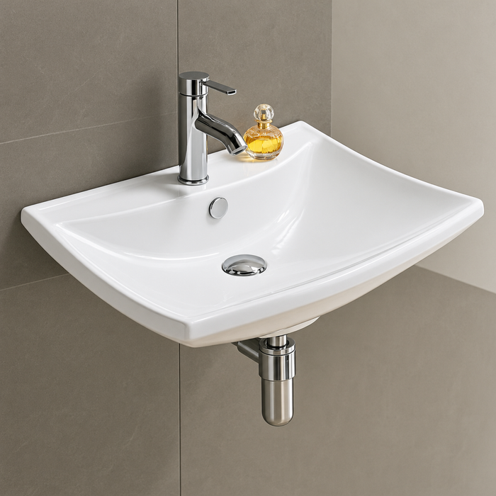 Lavabo rectangulaire Luxo-Marbre 24 po en porcelaine vitrifiée