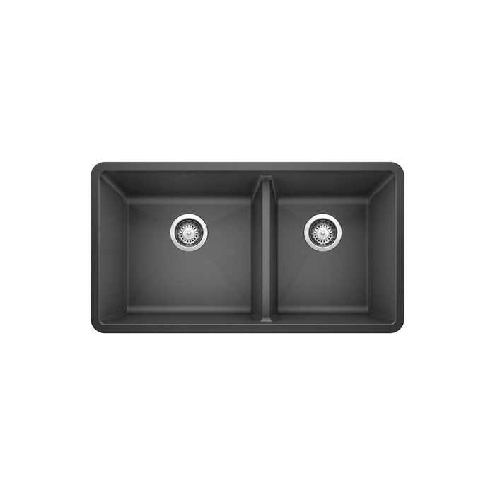 Évier de cuisine Blanco PRECIS U 1¾ sous plan à deux cuves en SILGRANIT
