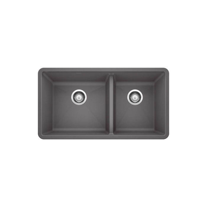 Évier de cuisine Blanco PRECIS U 1¾ sous plan à deux cuves en SILGRANIT