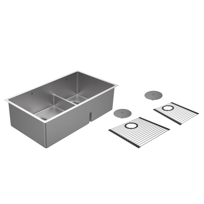 Ensemble d’évier de cuisine double 60/40 Platinum Sonix 31"