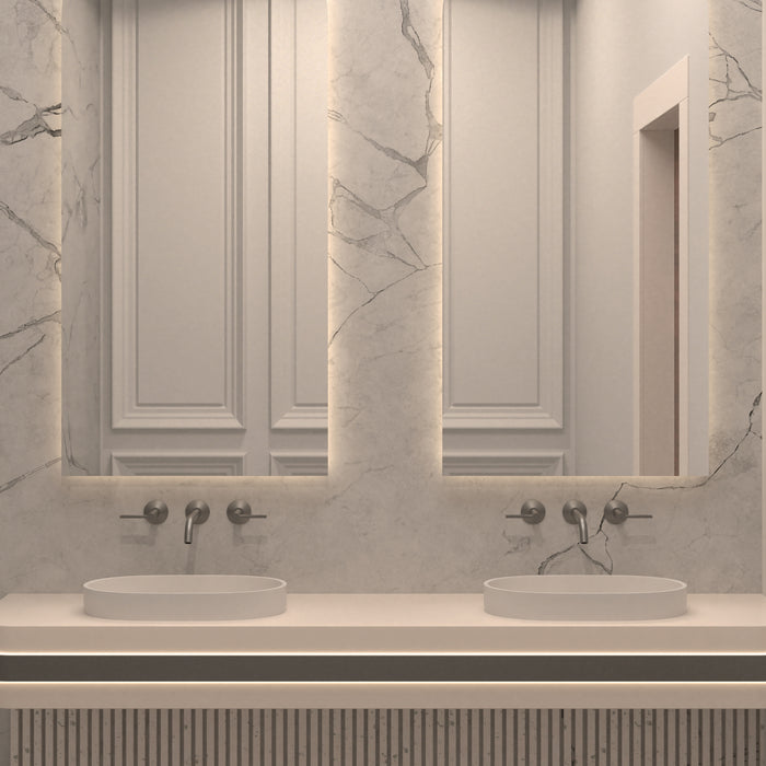 Robinet de lavabo mural avec drain 2 poignées Collection Paloma