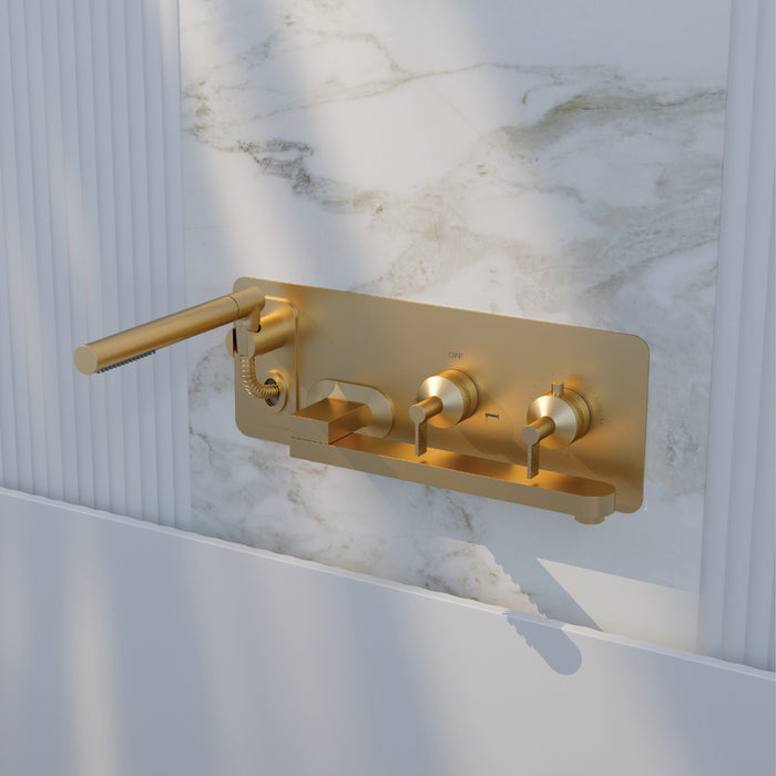 Robinet de bain mural avec boyau rétractable et Bec pivotant Collection Paloma