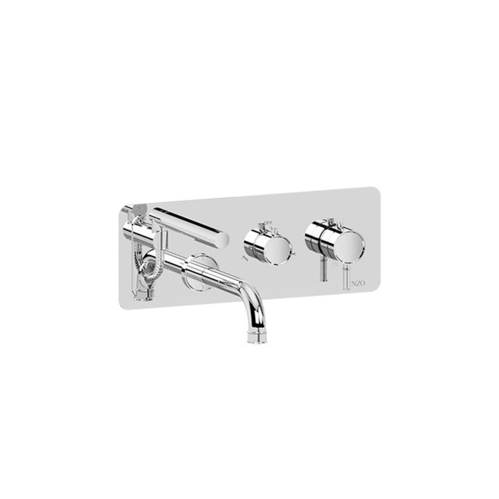 Wall-mounted bath faucet with retractable hose Alyss Collection