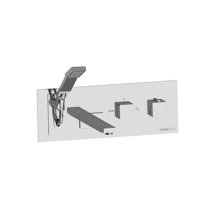 Wall-mounted bath faucet with retractable hose Slick Collection