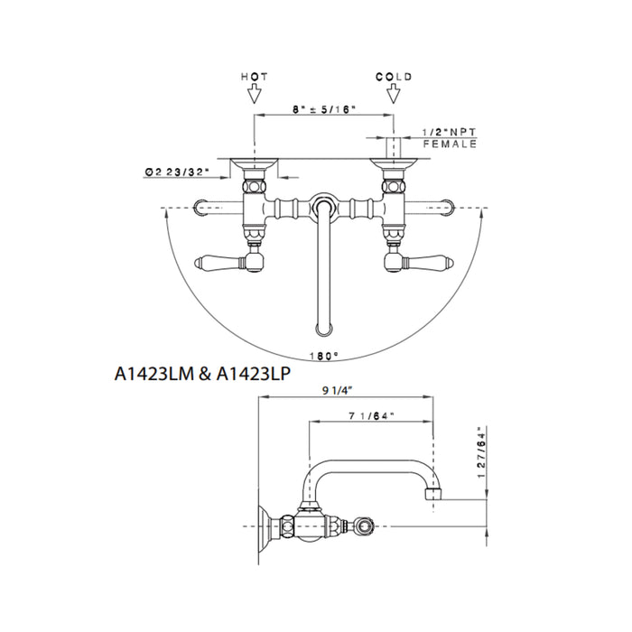 Wall-Mounted Bridge Sink Faucet ACQUI Collection