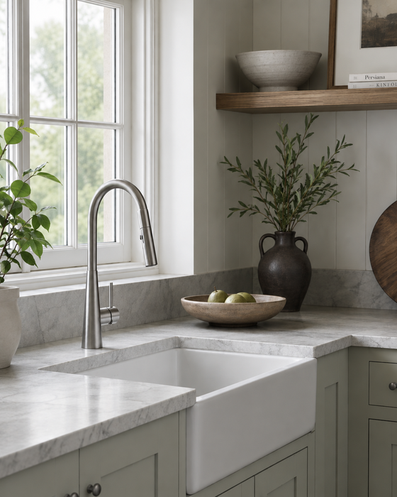Single Hole Stainless Steel Kitchen Faucet Slend Collection 