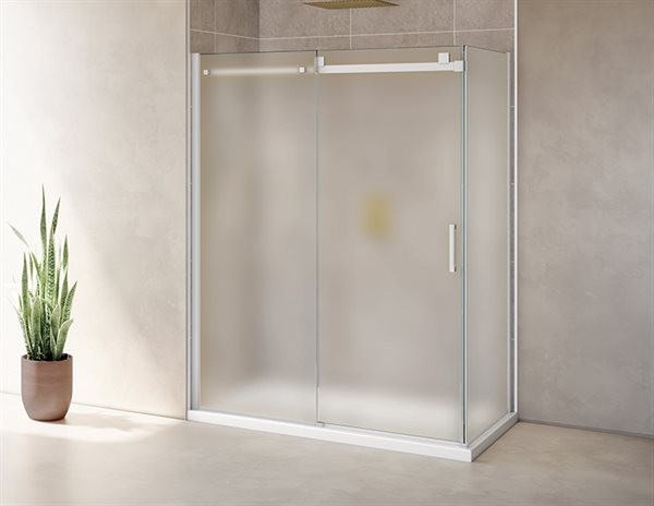 79" 2-Sided Mist Glass Shower Door Skyline Collection