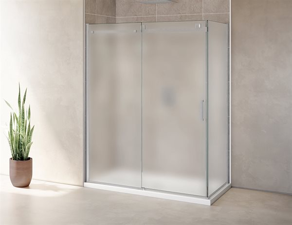79" 2-Sided Mist Glass Shower Door Skyline Collection