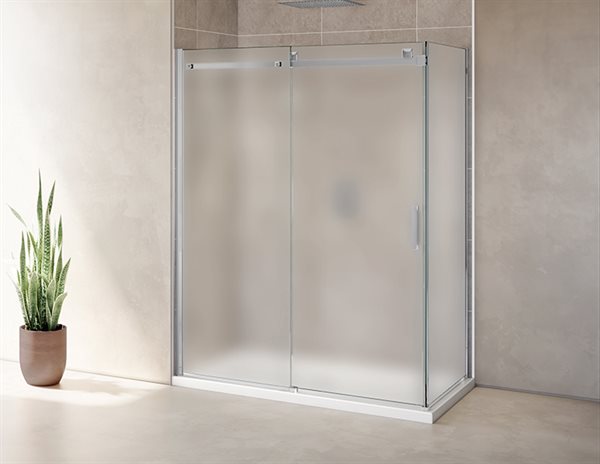 79" 2-Sided Mist Glass Shower Door Skyline Collection