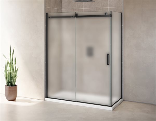 79" 2-Sided Mist Glass Shower Door Skyline Collection