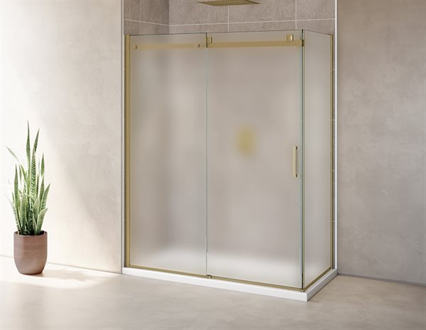 79" 2-Sided Mist Glass Shower Door Skyline Collection