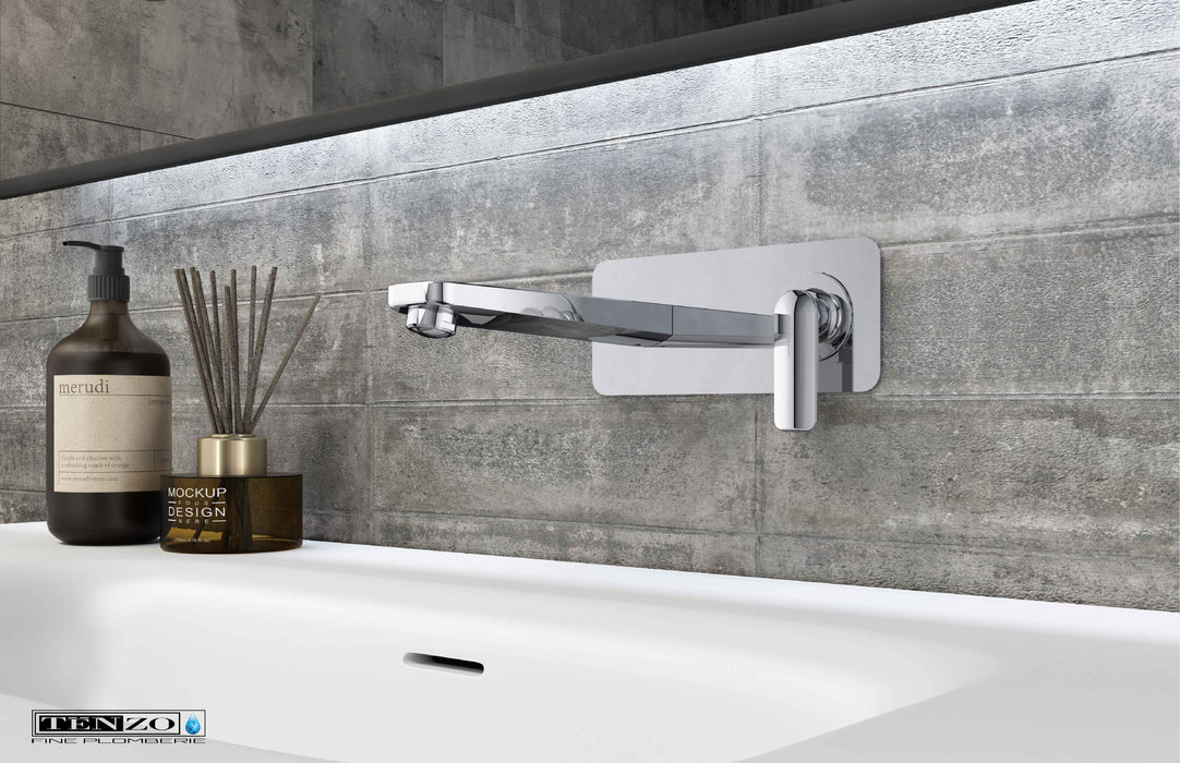 Wall-mounted sink faucet with drain (overflow) Delano collection