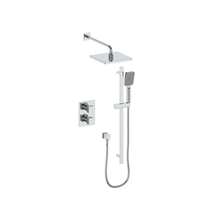 Square Chrome 2-Way Shower Faucet Set Kapfenberg Collection