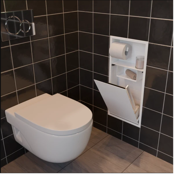 Zvelt 24 x 10.5 in. wall-mounted toilet niche with integrated storage