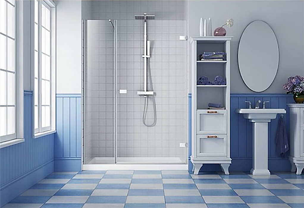 42" Alcove Chrome Shower Door Goccio Collection