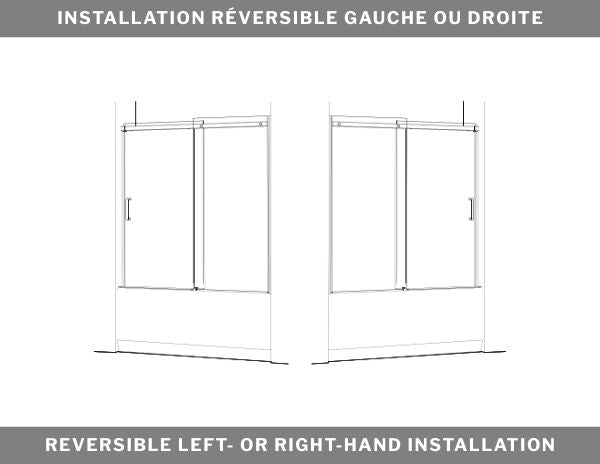 60" Alcove bath door Apollo Collection